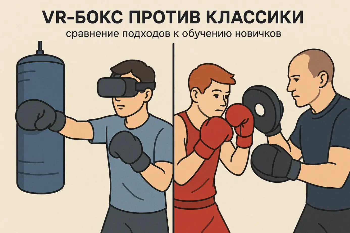 VR-бокс против классики: сравнение подходов к обучению новичков